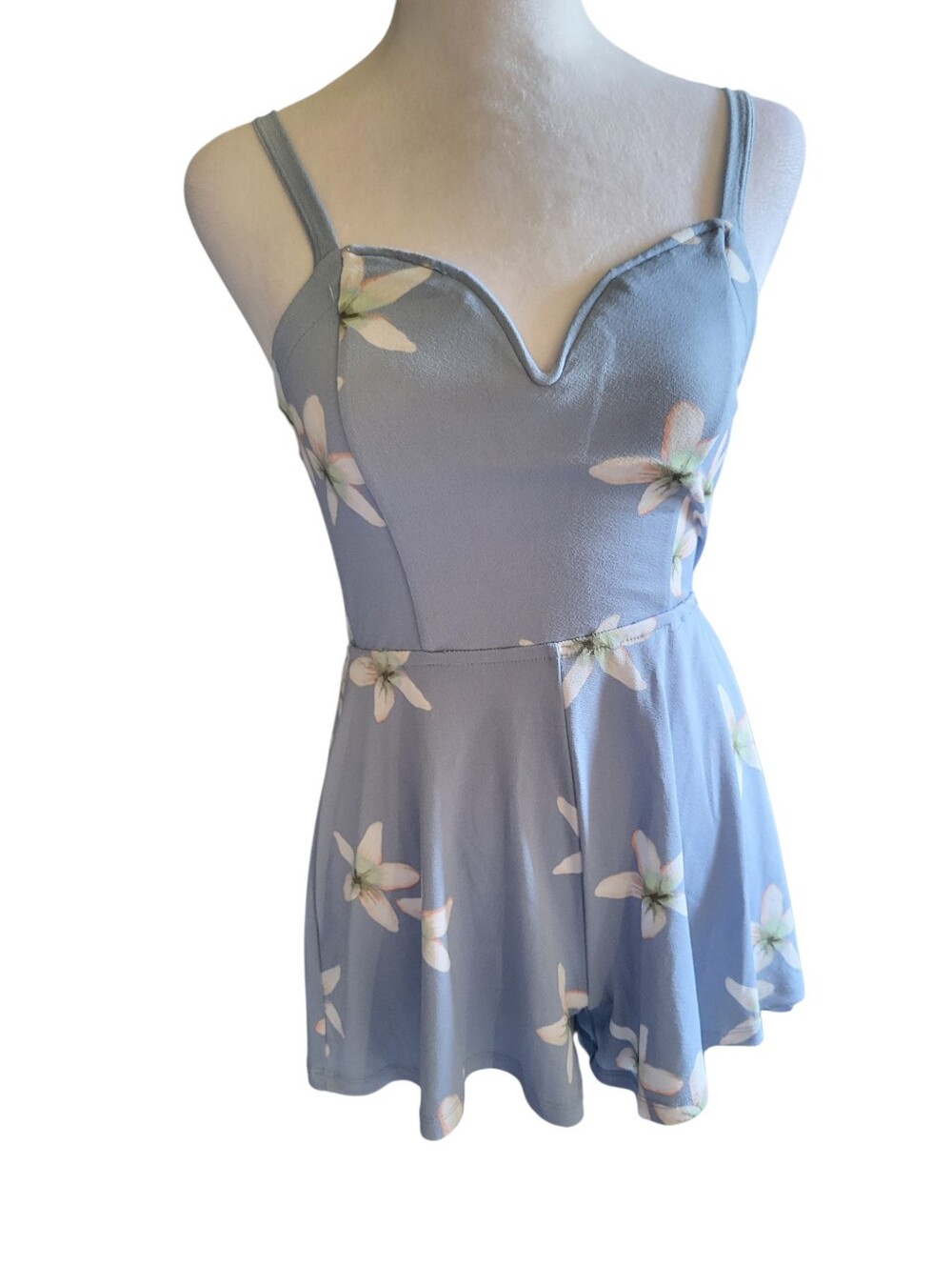 Unbranded Floral Romper Blue sz XS